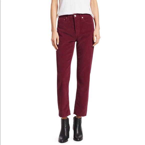 Re/Done High Rise Stovepipe Corduroy Jeans - Picture 1 of 6